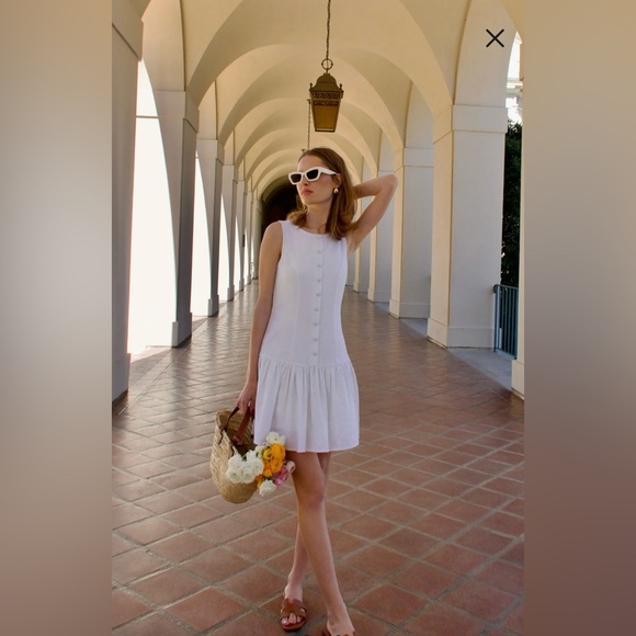 🩷FIRM PRICE🩷 WAYF Martini linen blend Drop Waist Mini Dress - Picture 7 of 14